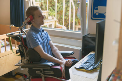 ALS patient playing video game Getty Images 603870804